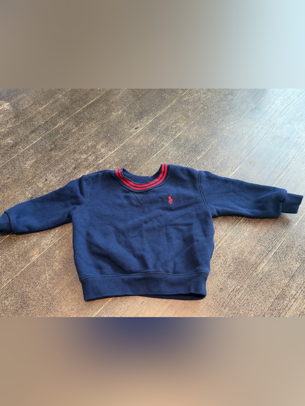 Ralph Lauren Navy Sweatshirt with Red Trim - Toddler 18M
